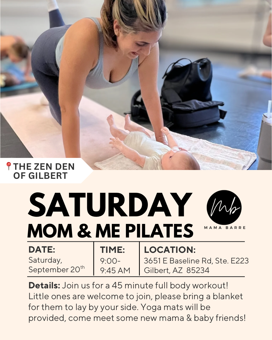 Mom & Me Pilates Pop-Up SATURDAY 9/20