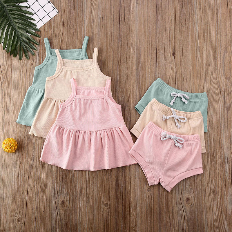 2 Piece Dress/Shorts Set