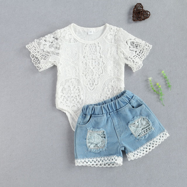 Lace Top & Jean Set