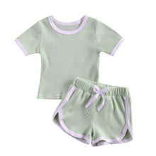 Load image into Gallery viewer, Short Sleeve &amp; Drawstring Short Set Baby-Toddler
