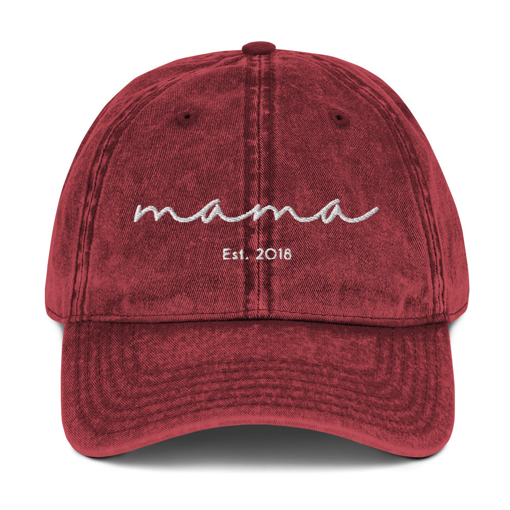 Mama Est. 2018 Vintage Hat