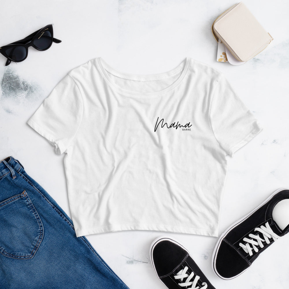 Mama Crop White Script